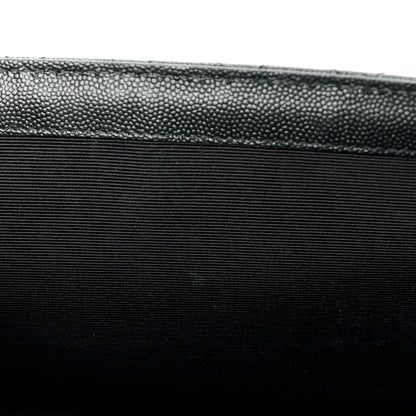 Saint Laurent Grain De Poudre Textured Mixed Matelasse Triquilt Medium Monogram Monochrome Satchel Black 13 of 15