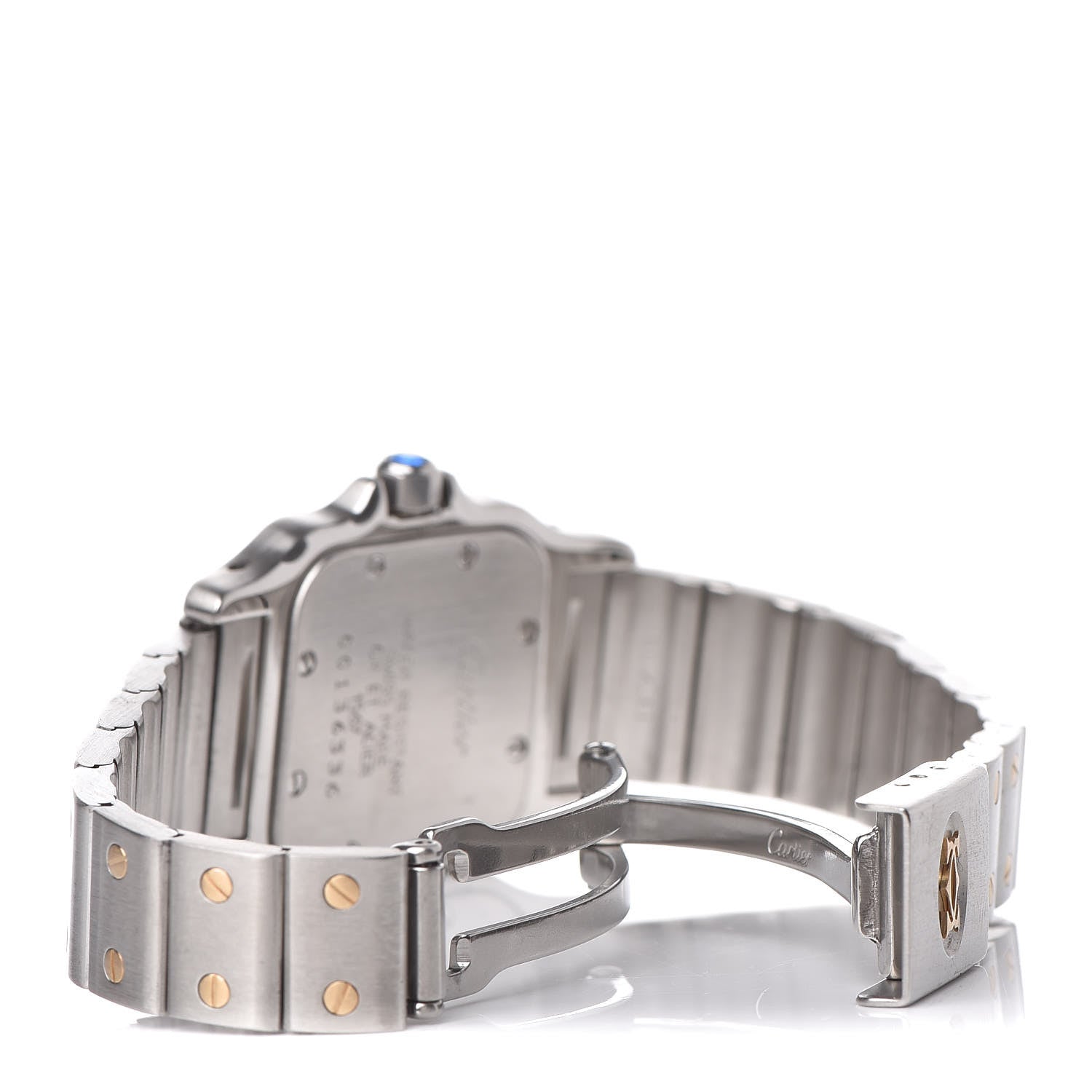 Cartier Stainless Steel 18K Yellow Gold 24mm Santos De Cartier Galbee Quartz Watch 6 of 8