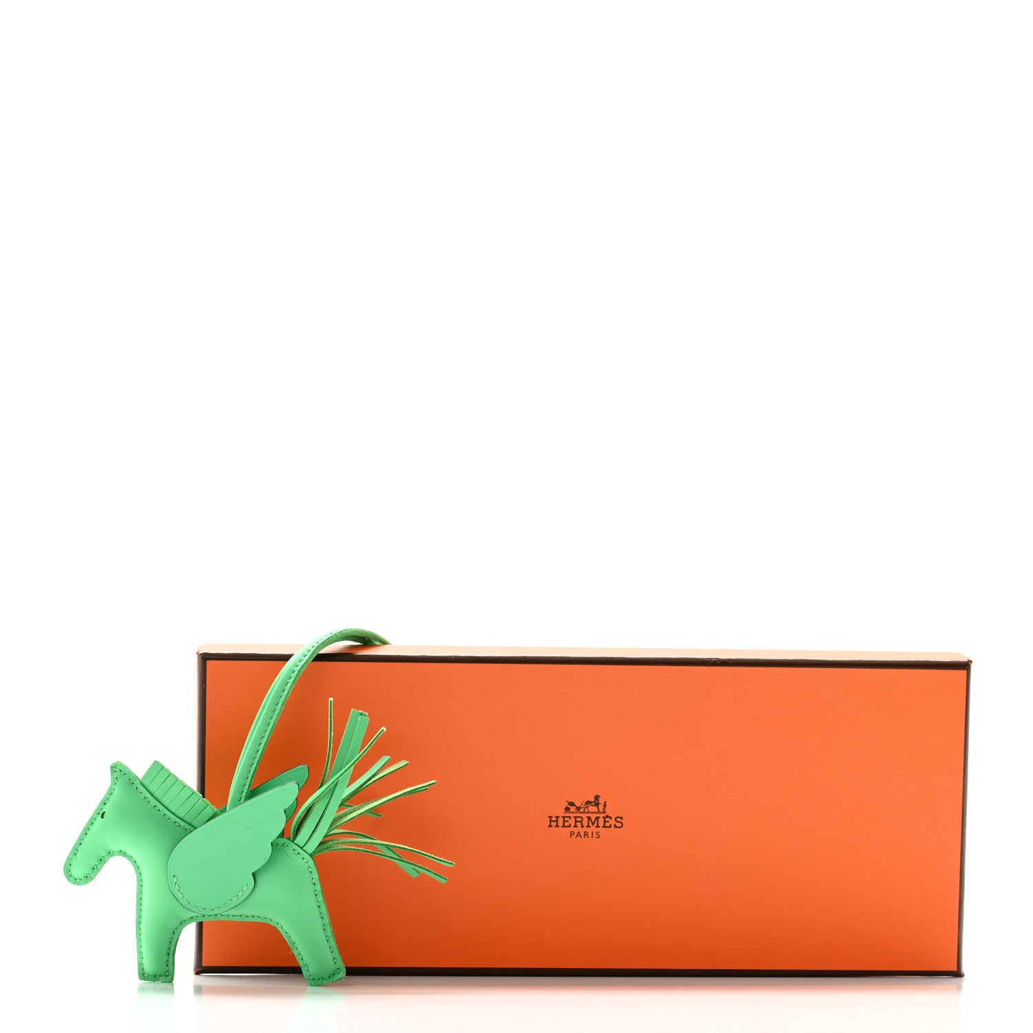 Hermes Milo Lambskin Grigri Rodeo Pegase Horse Bag Charm PM Vert Comics 5 of 5