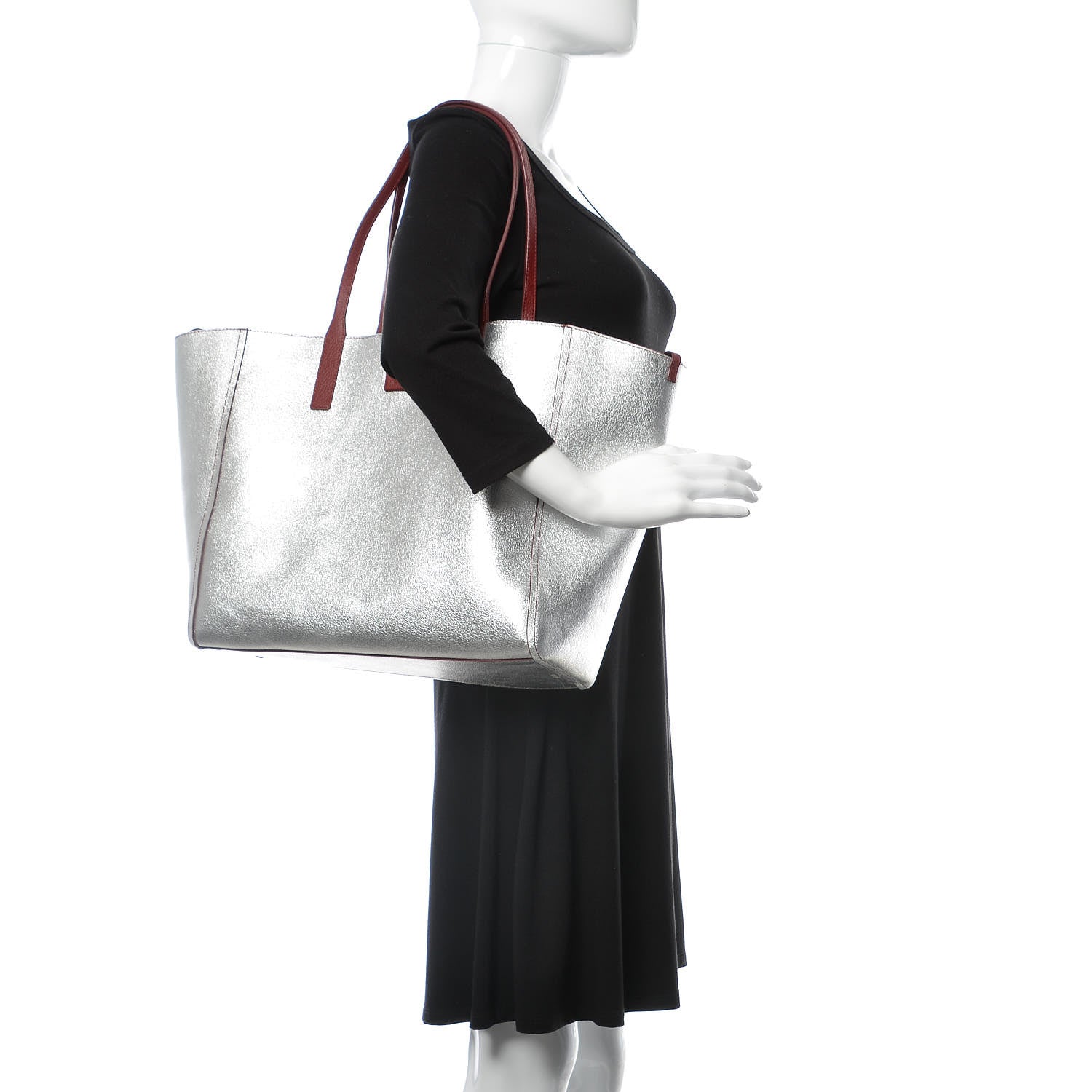 MCM Grained Calfskin Medium Reversible Wandel Tote Ruby Tan 2 of 11