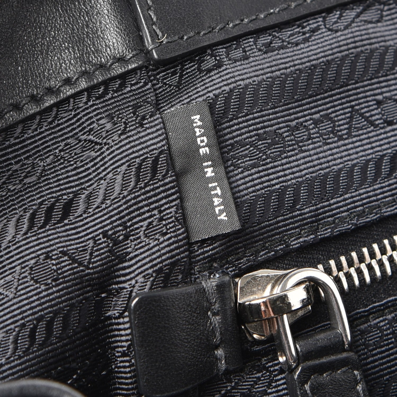 Prada Soft Calfskin Cinch Backpack Black 7 of 9