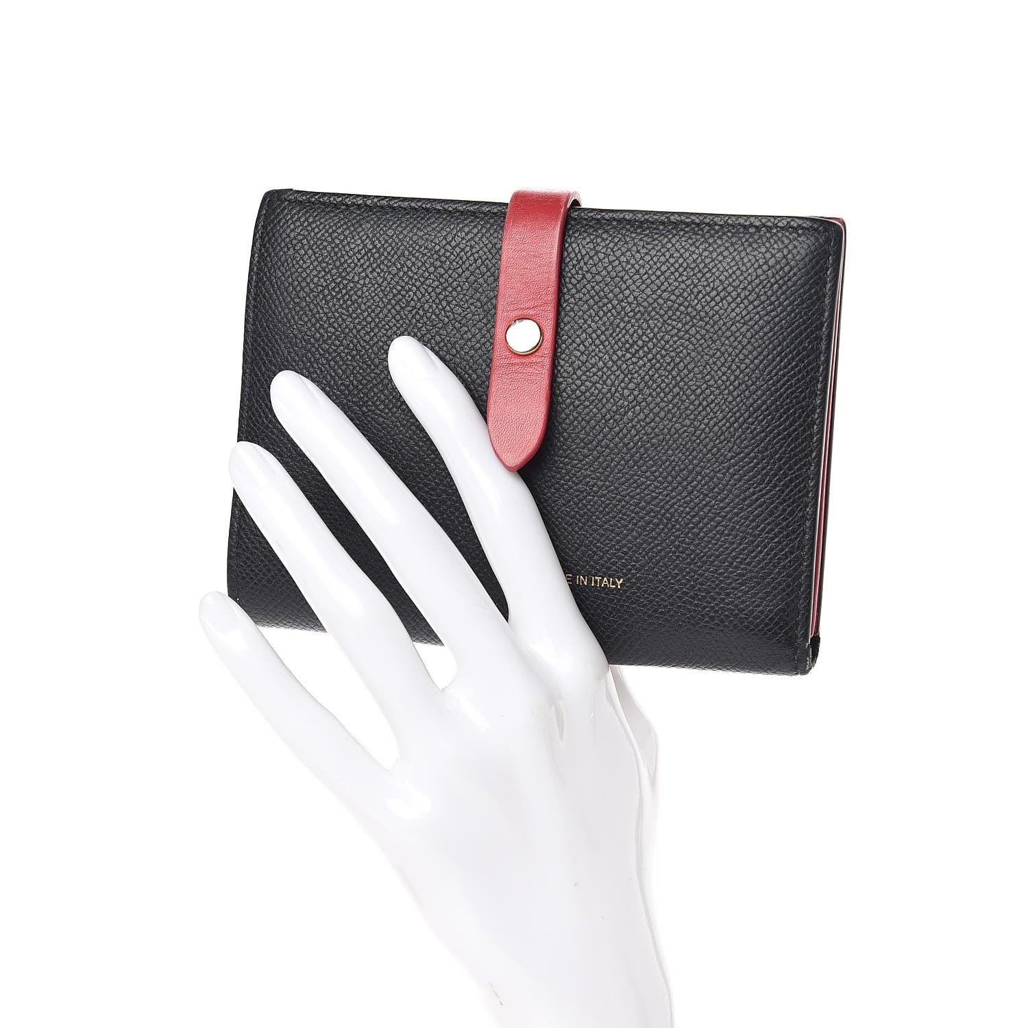 Celine Grained Calfskin Medium Multifunction Strap Wallet Black 2 of 12