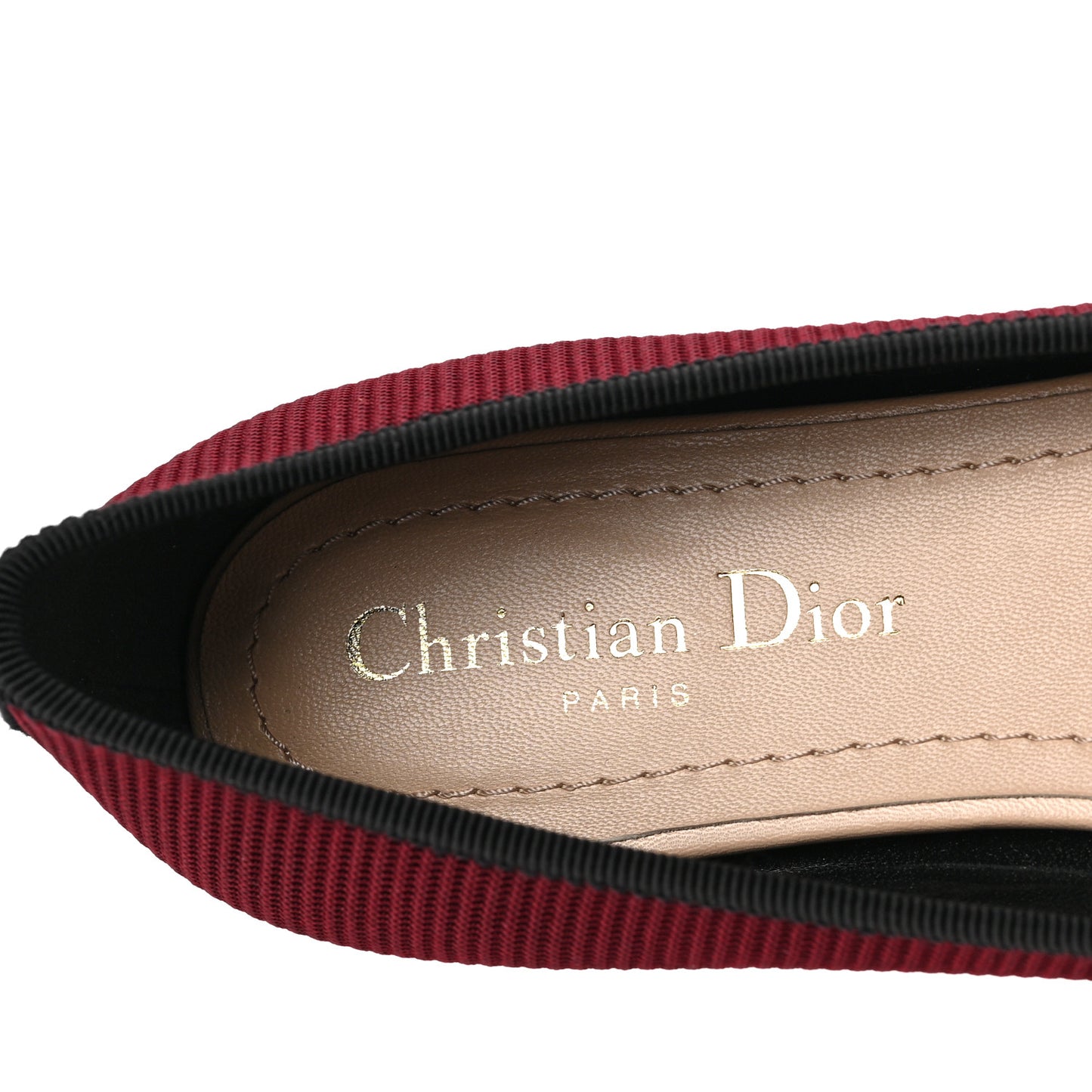 Technical Canvas Ribbon Miss J'Adior Ballet Flat 36.5 Red Black