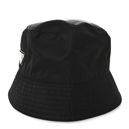 Prada Re-Nylon Metal Triangle Logo Womens Bucket Hat L Black 3 of 7