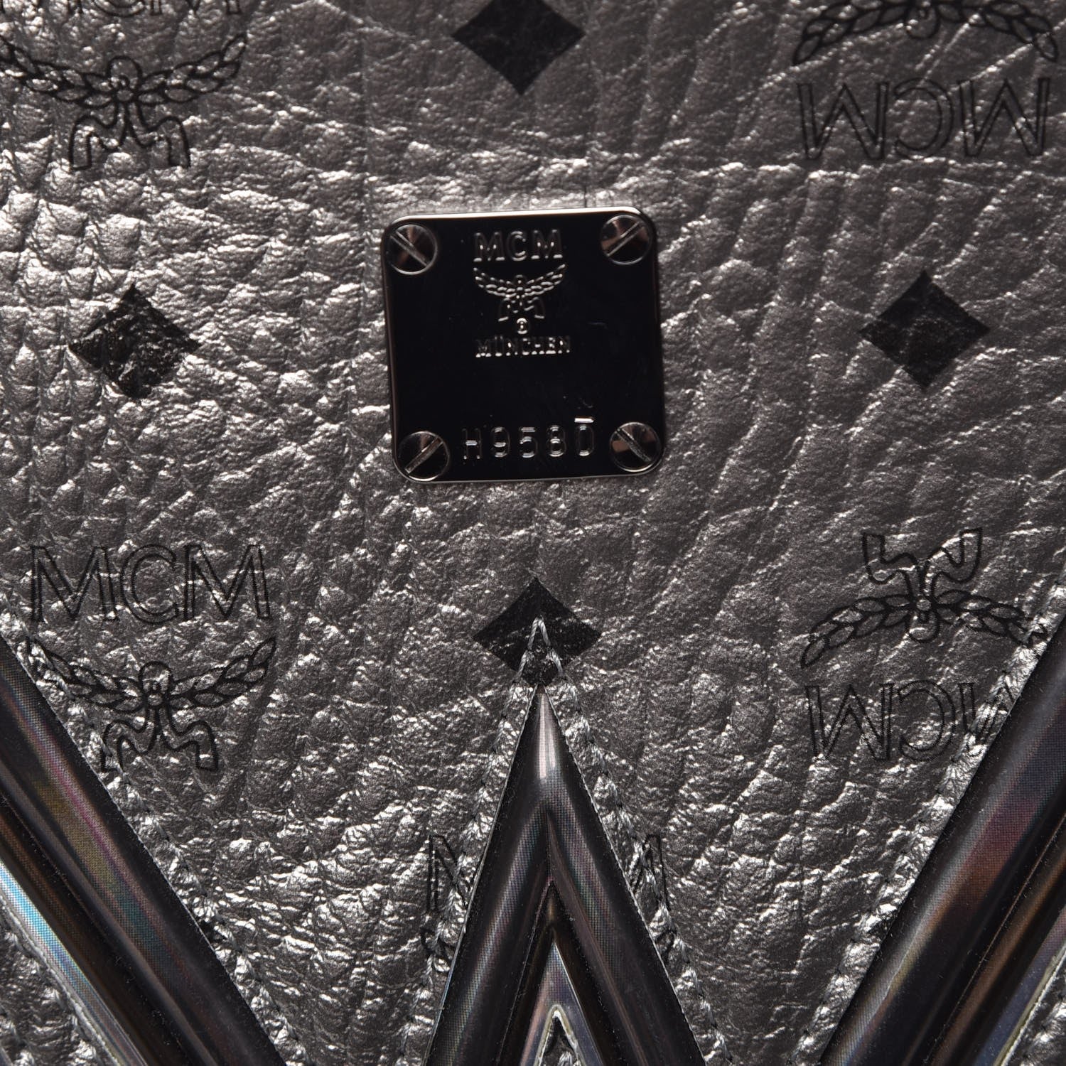 MCM Visetos Medium Stark Cyber Flash Backpack Silver 6 of 9
