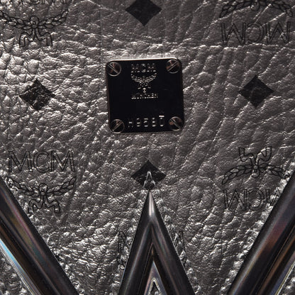 MCM Visetos Medium Stark Cyber Flash Backpack Silver 6 of 9