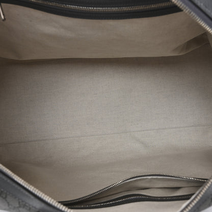 Gucci GG Supreme Monogram Textured Dollar Calfskin Large Savoy Duffle Bag Grey Black Graphite Grey 4 of 9