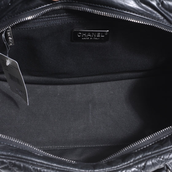 Chanel Aged Calfskin Pony Hair Quilted Miss Pony Bowler Black 6 of 8