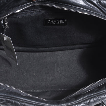 Chanel Aged Calfskin Pony Hair Quilted Miss Pony Bowler Black 6 of 8