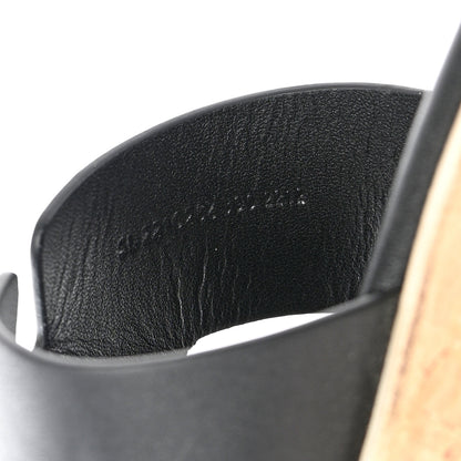 Hermes Calfskin Cork Eze 30 Sandals 39 Black 8 of 9
