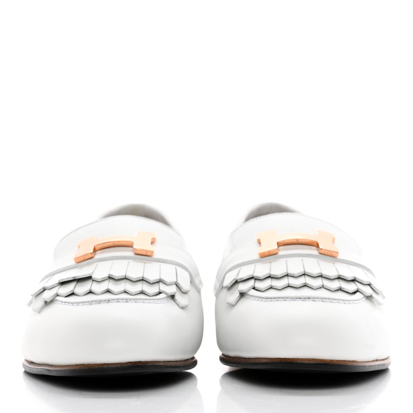 Calfskin Womens Royal Loafers 38 White