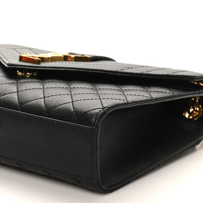 Saint Laurent Grain De Poudre Textured Mixed Matelasse Triquilt Medium Monogram Satchel Black 10 of 10