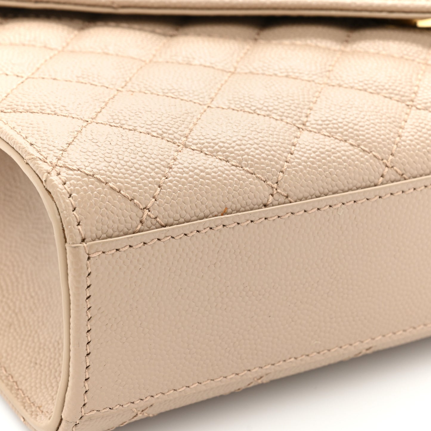 Grain De Poudre Textured Mixed Matelasse Medium Triquilt Monogram Satchel Dark Beige