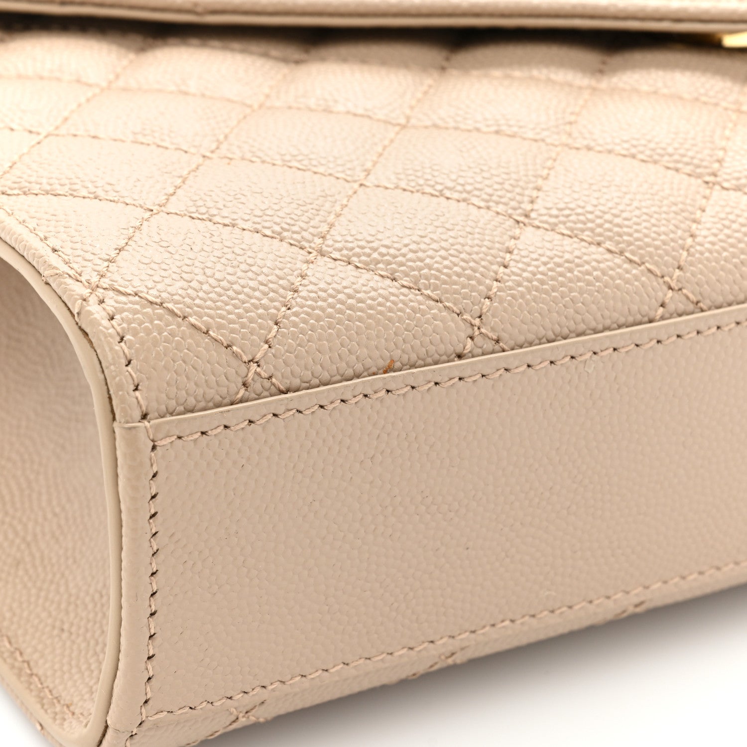 Saint Laurent Grain De Poudre Textured Mixed Matelasse Medium Triquilt Monogram Satchel Dark Beige 10 of 13