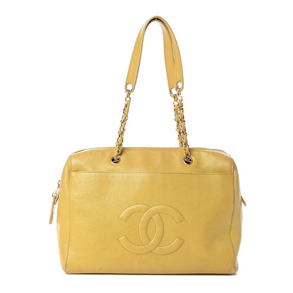 Chanel Caviar Large CC Shoulder Bag Chartreuse 1 of 17