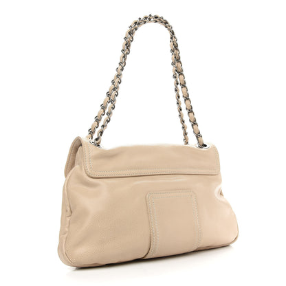 Chanel Glazed Caviar Coco Rider Flap Shoulder Bag Beige 3 of 10