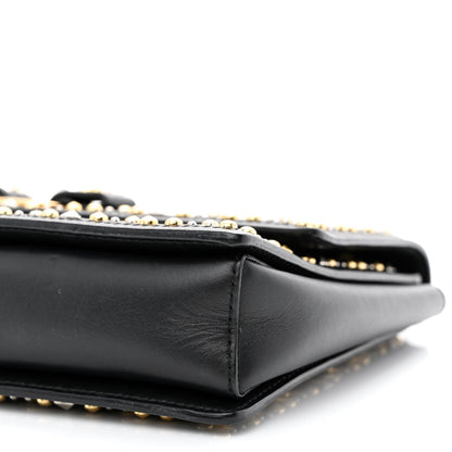 Salvatore Ferragamo Calfskin Studded Vara Bow Bag Black 9 of 13