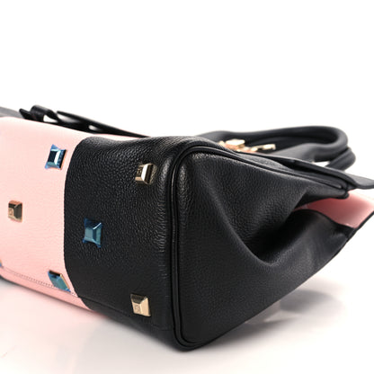 Salvatore Ferragamo Calfskin Studio Top Handle Bag Black Pink 9 of 9