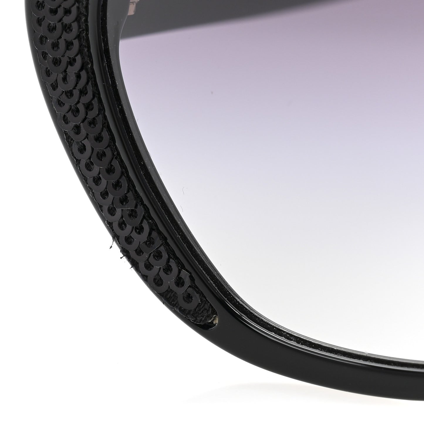 Acetate Sequin Round Sunglasses 5451-A Black