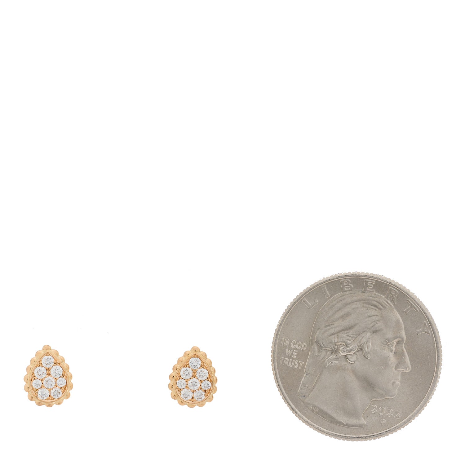 Boucheron 18K Pink Gold Diamond XS Serpent Boheme Stud Earrings 2 of 5