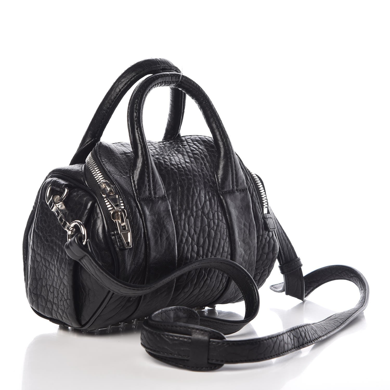 Alexander Wang Pebbled Lambskin Mini Rockie Black Rhodium Hardware 4 of 10