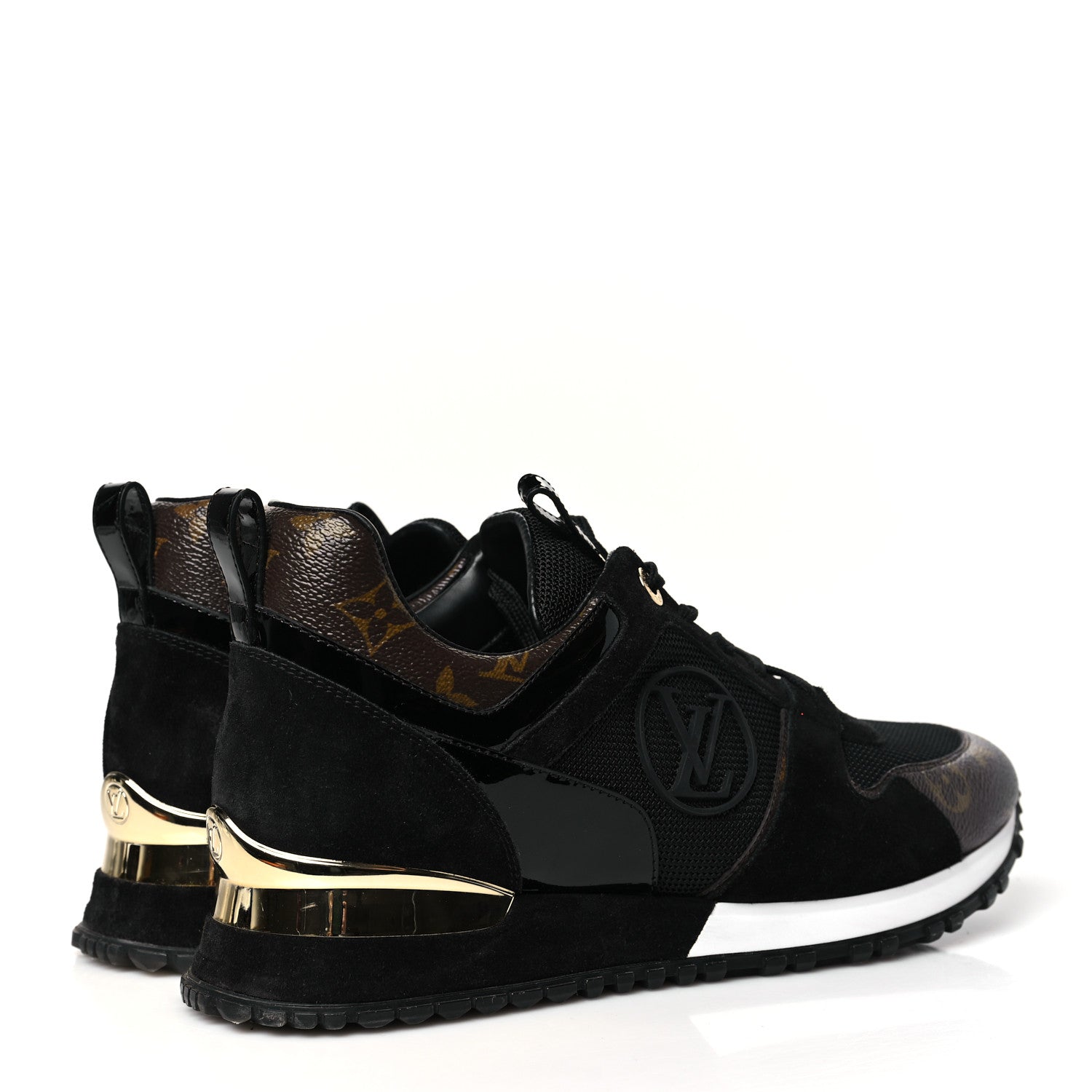 Louis Vuitton Suede Monogram Run Away Sneakers 39 Black 4 of 10