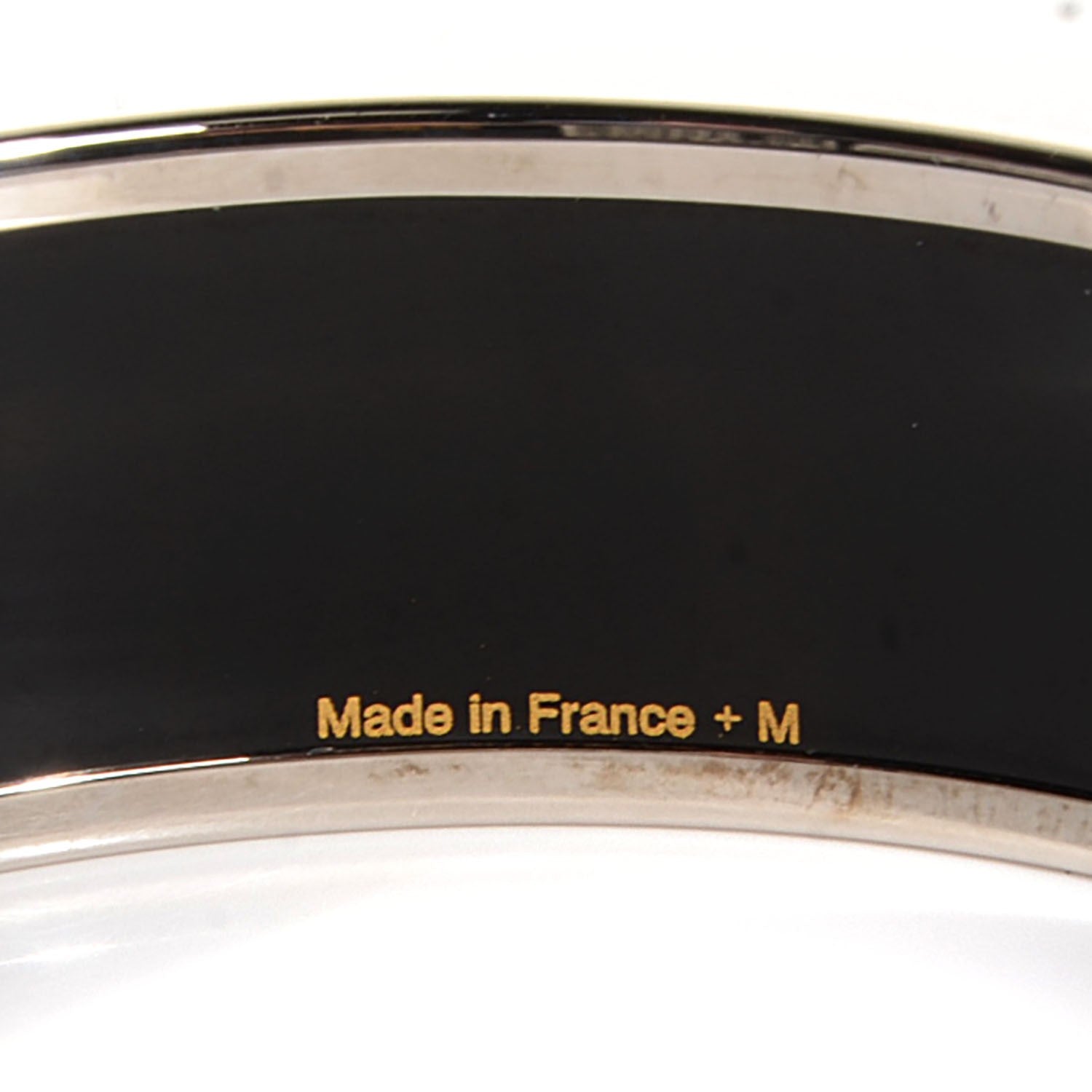 Hermes Enamel Wide Bangle Black Gray 11 of 11