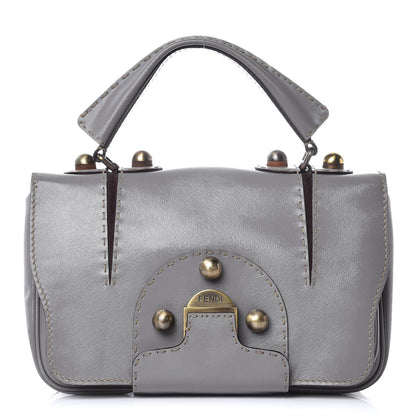 Fendi Glazed Calfskin Secret Code Satchel Grey 1 of 9