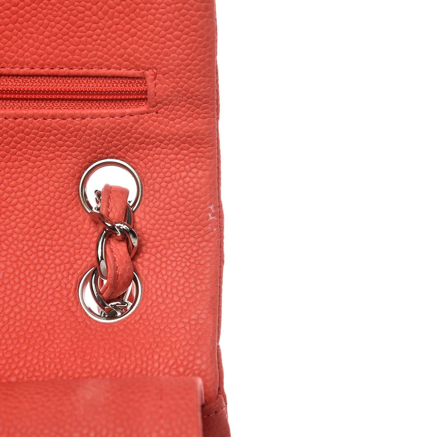 Chanel Iridescent Caviar Quilted Jumbo Double Flap Coral 13 of 15