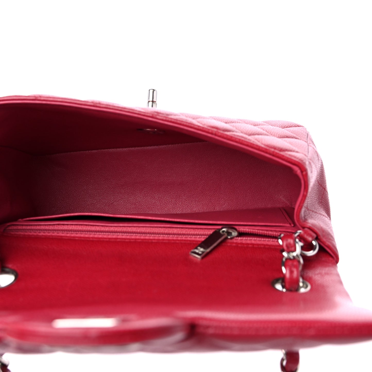 Caviar Quilted Mini Rectangular Flap Red