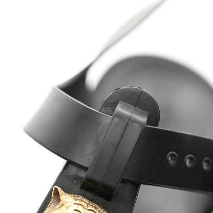 Gucci Rubber Crystal Womens Buckle Strap Sandals 37 Black 10 of 17