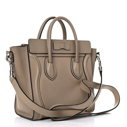 Celine Drummed Calfskin Nano Luggage Dune 3 of 19