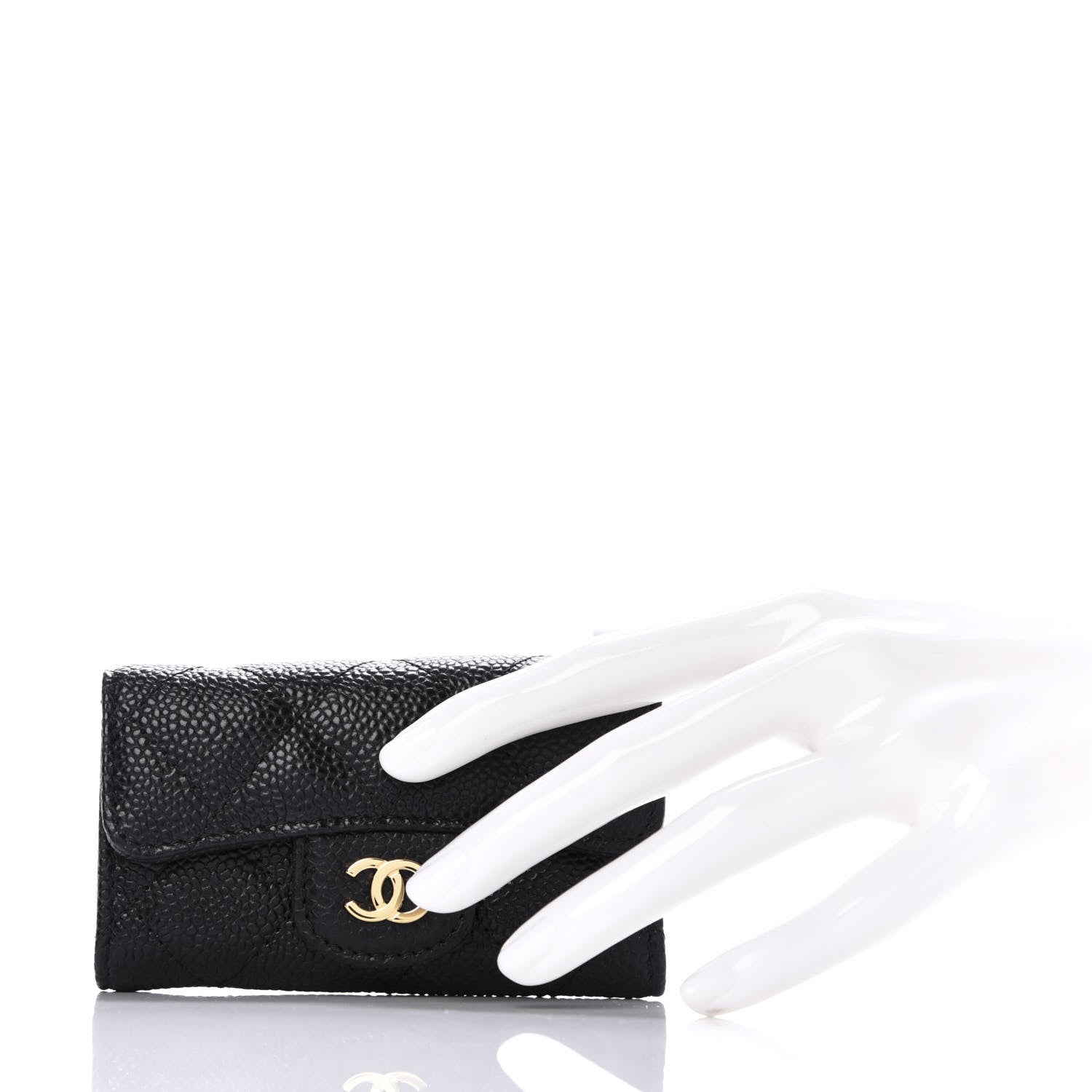 Chanel Caviar Quilted 6 Key Holder Black 2 of 8