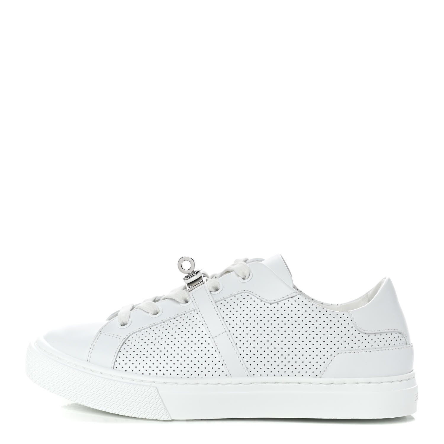 Hermes Calfskin Perforated Day Sneakers 36.5 White 1 of 10