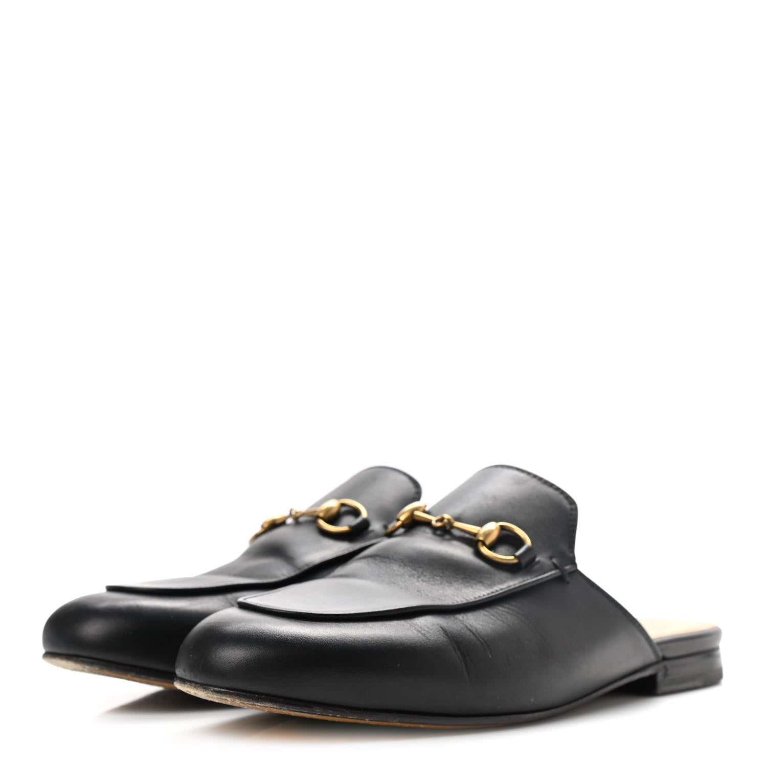 Gucci Calfskin Womens Princetown Slippers 37.5 Black 3 of 8