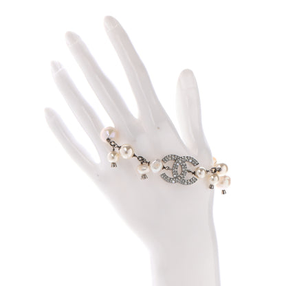 Chanel Pearl Crystal CC Bracelet Pearly White 2 of 7