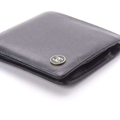 Chanel Grained Calfskin CC Button Bi-Fold Wallet Black 7 of 13