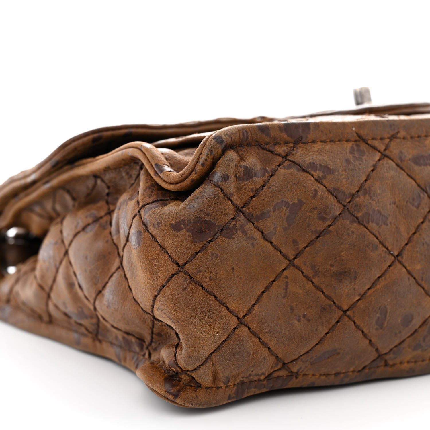 Chanel Aged Crumpled Calfskin Small Vintage Flap Brown 9 of 10