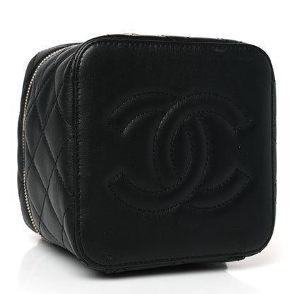 Chanel Calfskin Quilted Small Vanity Case With Chain Black 4 of 9