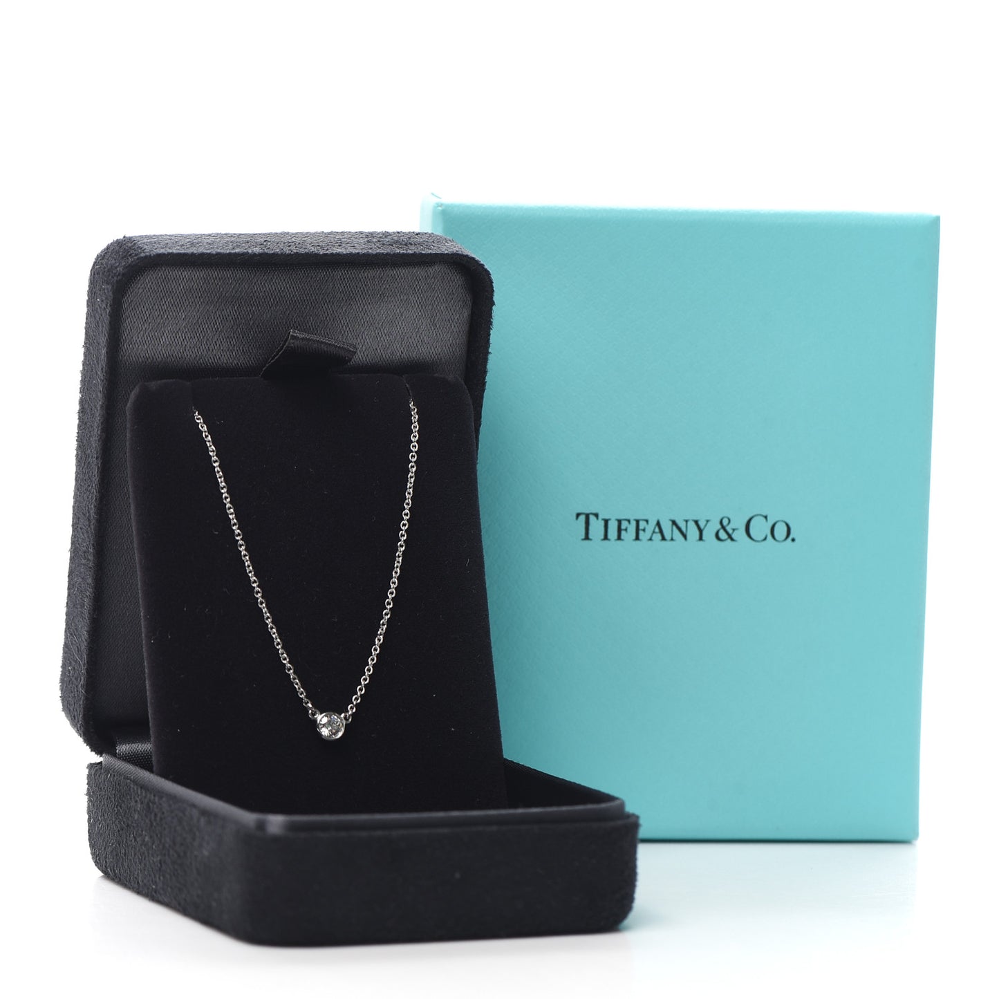 Platinum Diamond .14ct Elsa Peretti Diamonds by the Yard Pendant Necklace