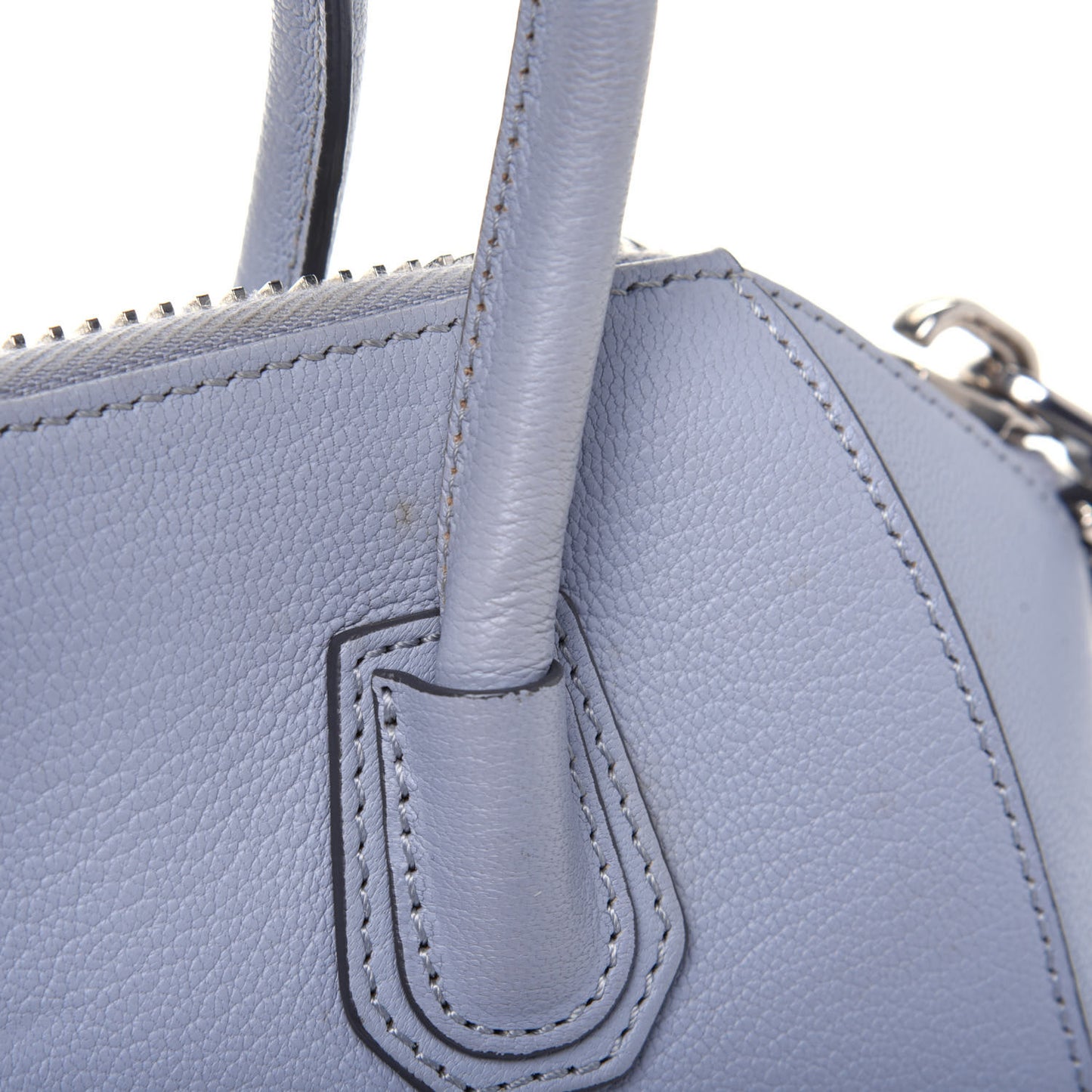Sugar Goatskin Mini Antigona Grey Blue