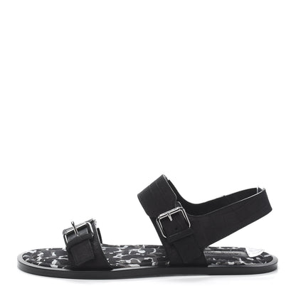 Louis Vuitton Nubuck Crocodile Embossed Mens Sandals 9.5 Black 1 of 9