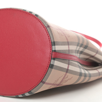 Burberry Haymarket Check Colours Small Lorne Bucket Crossbody Poppy Red 10 of 11