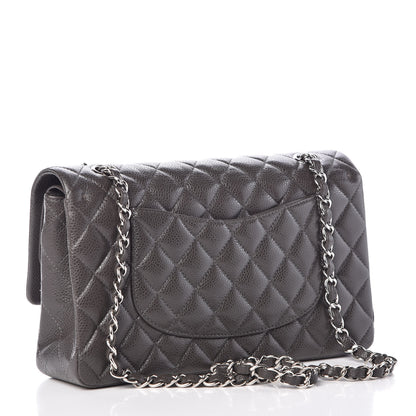 Chanel Caviar Quilted Medium Double Flap Dark Grey 3 of 10