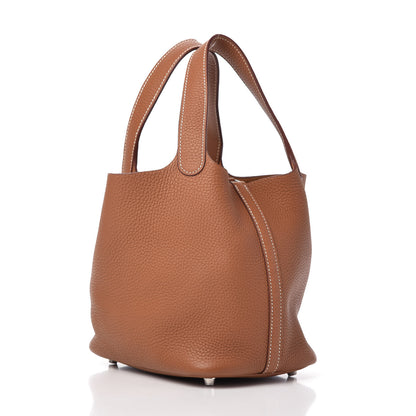 Hermes Taurillon Clemence Picotin Lock 18 PM Gold 3 of 9