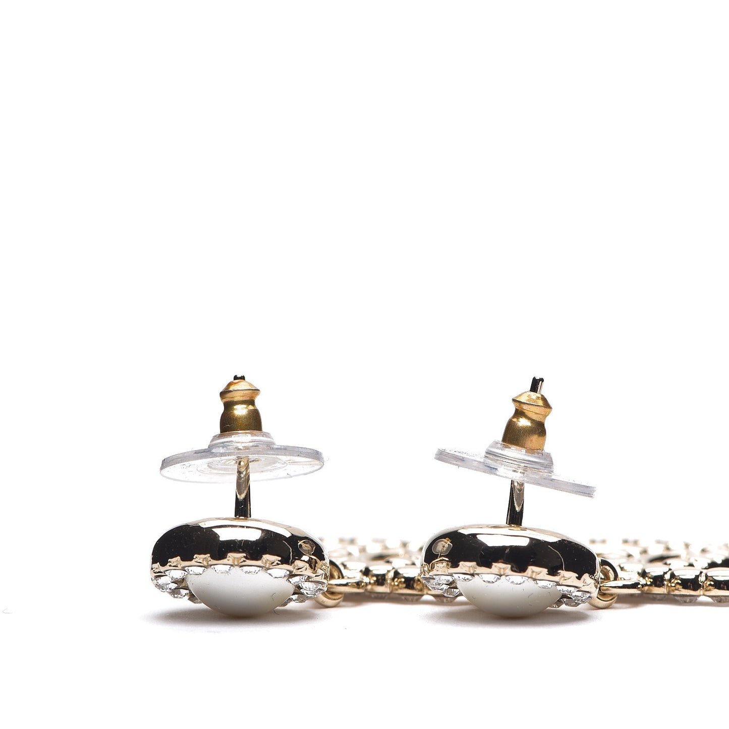 Crystal Pearl Bow-tiful CC Drop Earrings Gold