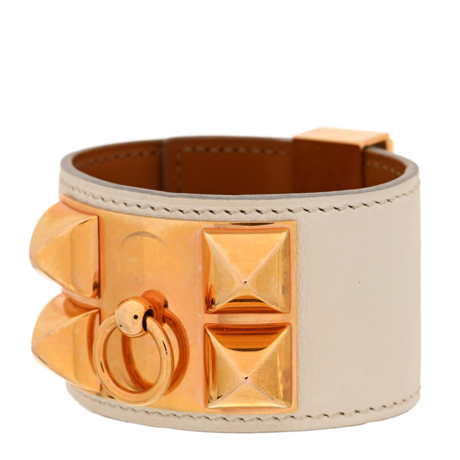 Hermes Swift Collier de Chien CDC Bracelet T2 Craie 1 of 8