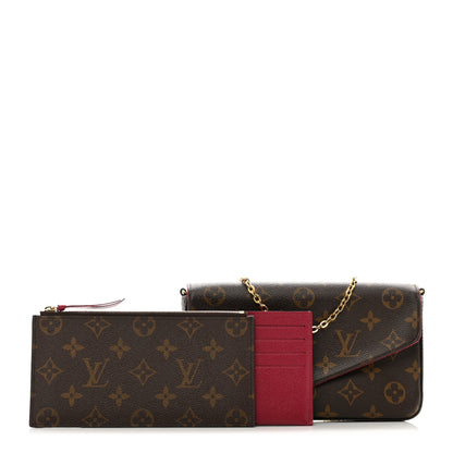 Louis Vuitton Monogram Pochette Felicie Chain Wallet Fuchsia 1 of 15