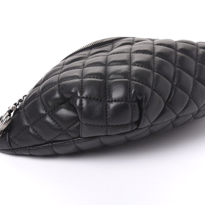 Chanel Lambskin Quilted Banane Waist Bag Fanny Pack Black 5 of 9