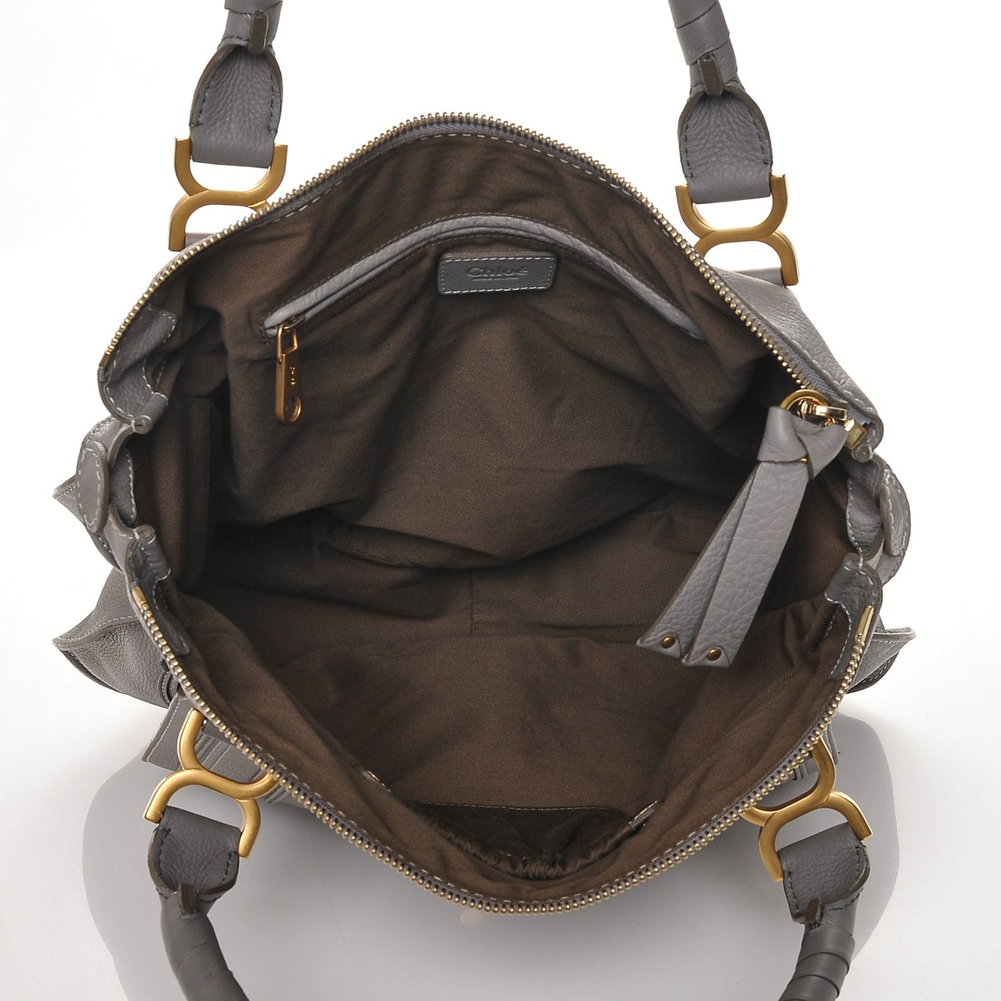 Calfskin Large Marcie Satchel Cashmere Grey